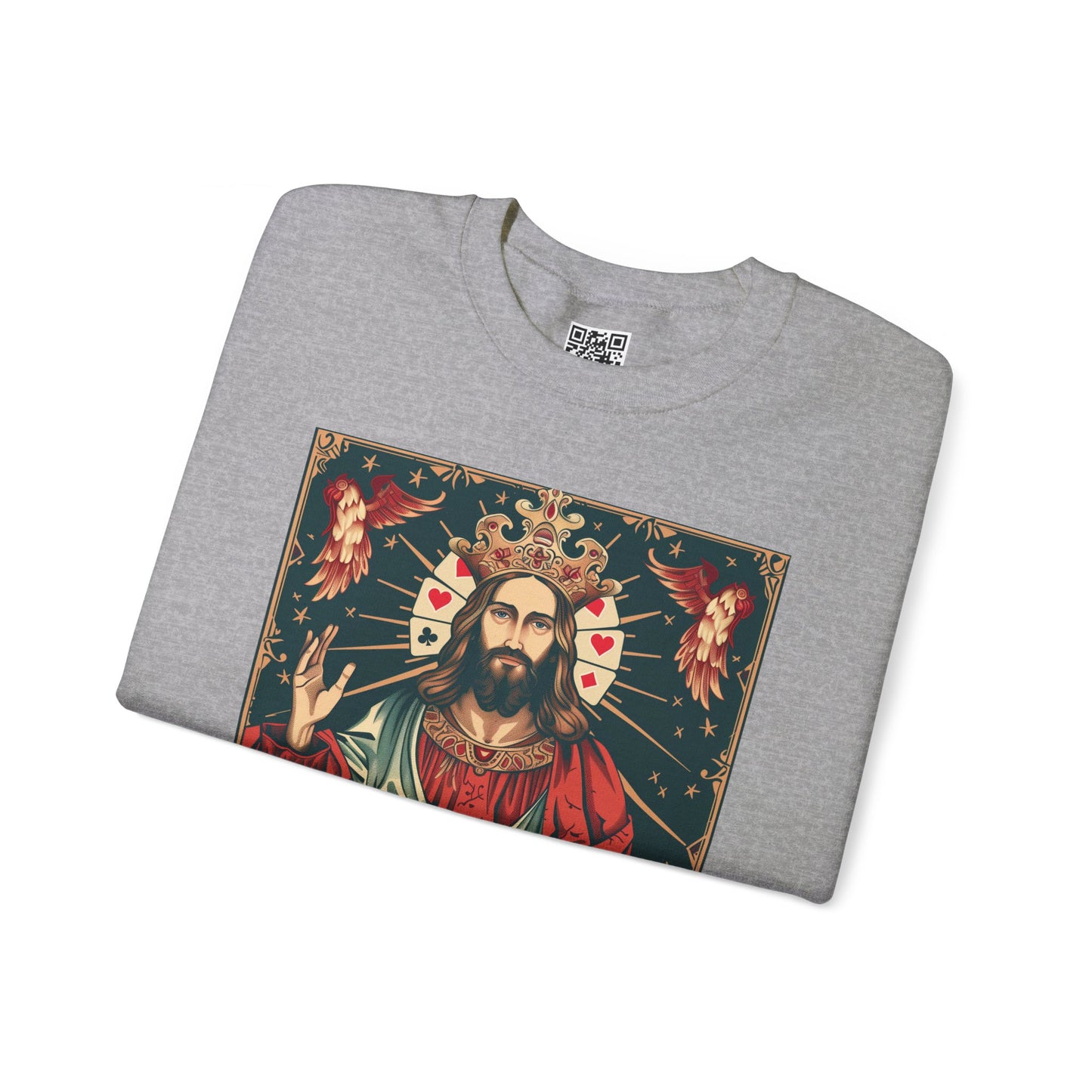 King of Kings Unisex Heavy Blend Crewneck Sweatshirt, Christian Merch, Christian Streetwear, Ministry Shirt, Faith Based Shirt, Jesus Apparel