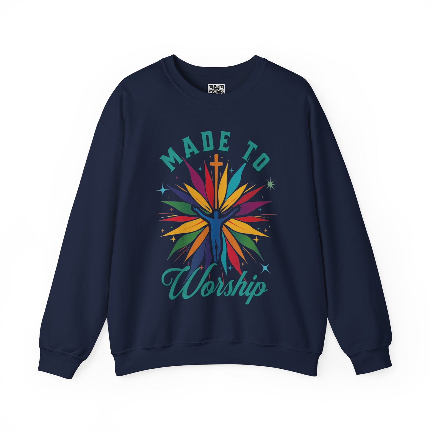 Made to Worship Unisex Heavy Blend Crewneck Sweatshirt, Christian Merch, Christian Streetwear, Ministry Shirt, Faith Based Shirt, Jesus Apparel