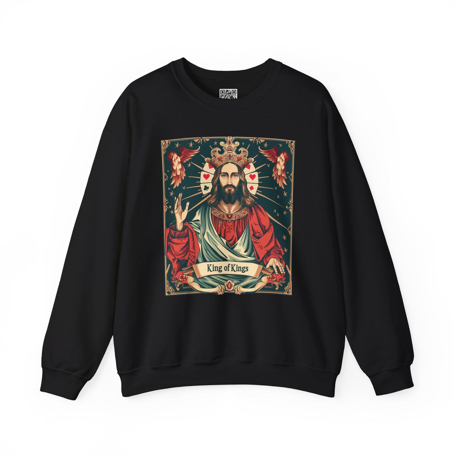 King of Kings Unisex Heavy Blend Crewneck Sweatshirt, Christian Merch, Christian Streetwear, Ministry Shirt, Faith Based Shirt, Jesus Apparel