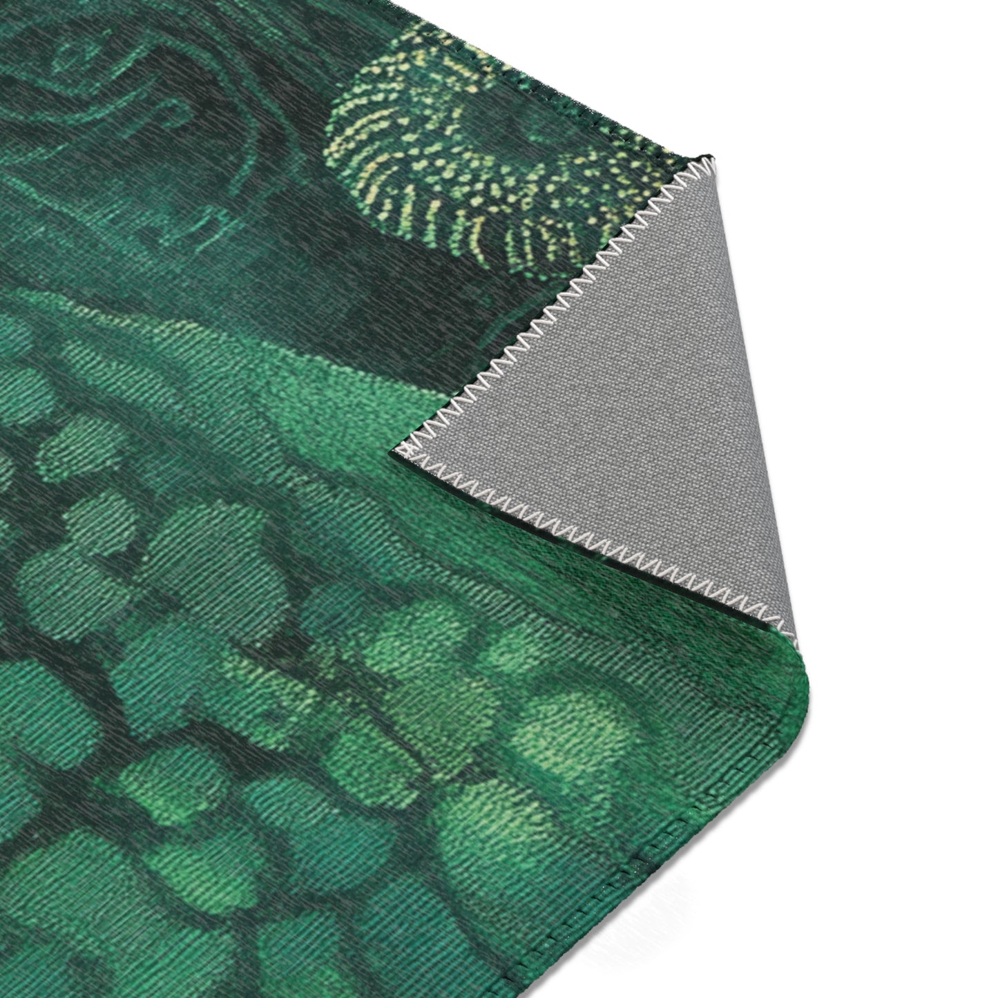 Modern Green Boho Area Rug, Funky, Colorful, & Unique Area Rugs, Custom Print Rug Bathmat Doormat, 3 Sizes-24x36 in, 36x60 in and 48x72 in