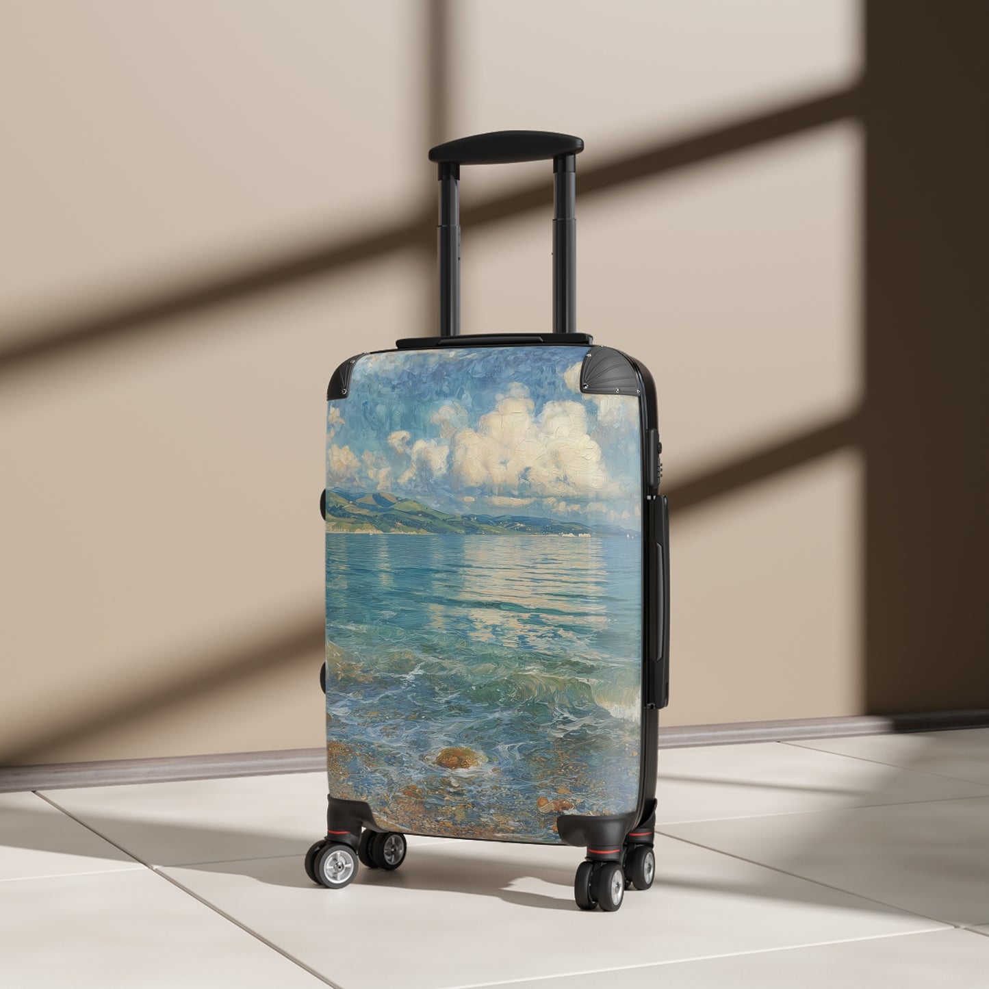 Gustav Klimt Inspired Suitcase, Bright and Colorful Tropical Luggage for Airport, Rolling Weekender Travel Bag Gift for Flight Attendant