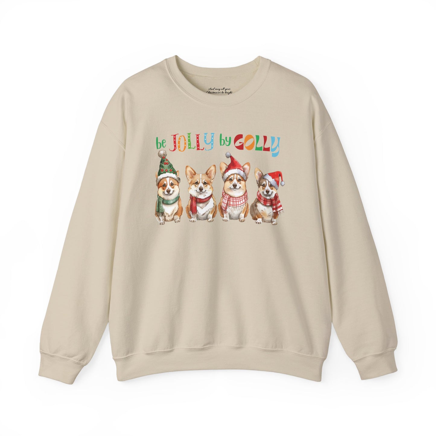 Be Jolly by Golly Corgi Christmas Sweatshirt, Unisex Heavy Blend™ Crewneck, Dog People, Veterinarian Gift, Dog Christmas Secret Santa