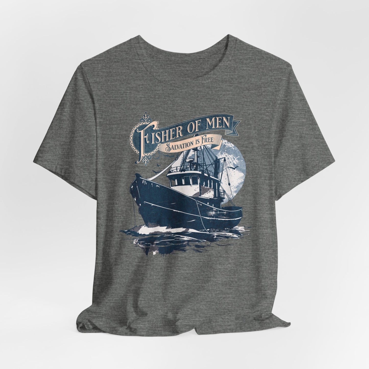 Fisher of Men Unisex Jersey Short Sleeve Tee, Christian Merch, Jesus Loves You, Faith Based Shirt, Christian Apparel, Jesus Apparel