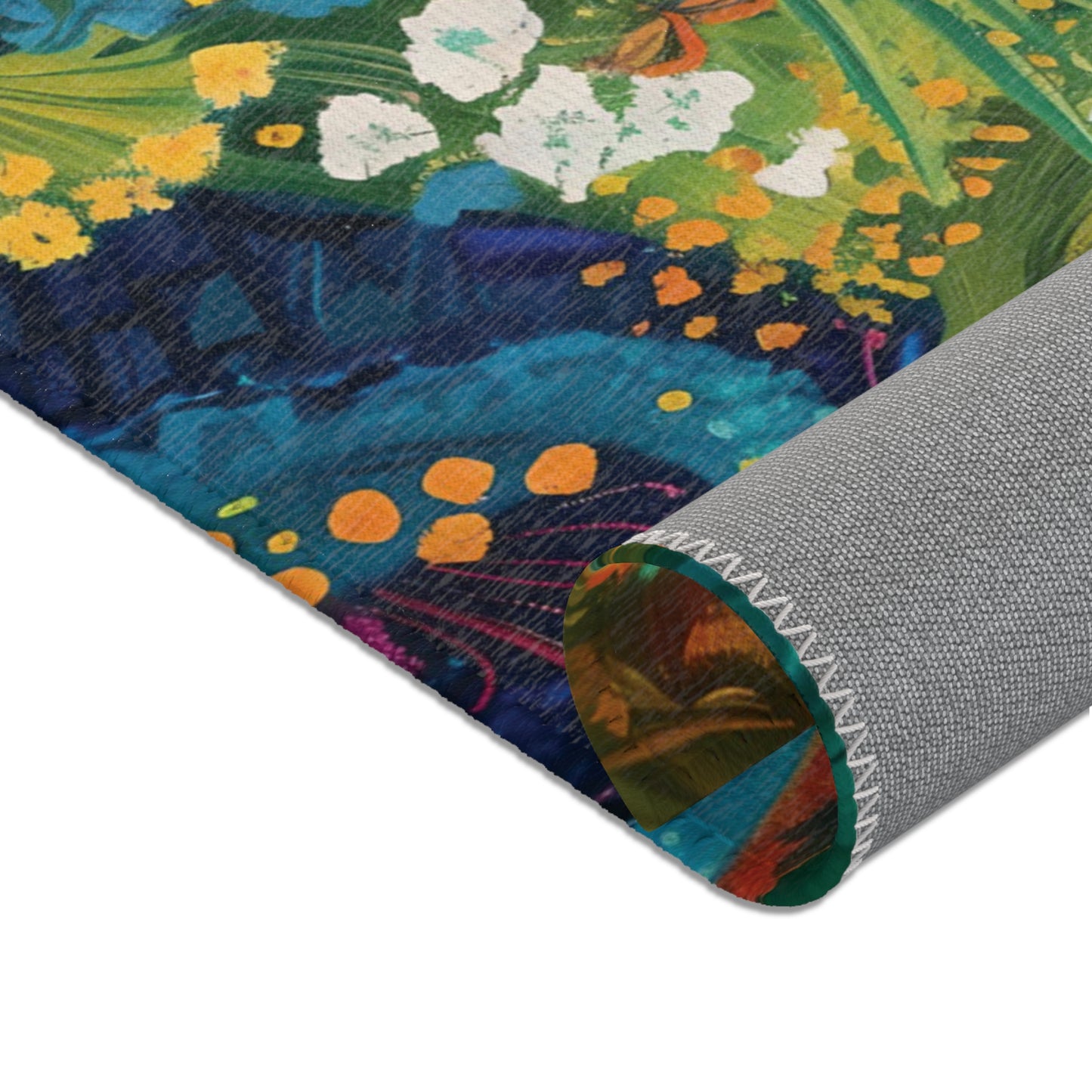 Van Gogh Inspired Area Rug, Funky, Colorful, & Unique Area Rugs, Custom Print Rug or Bathmat, 3 Sizes - 24x36 in, 36x60 in and 48x72 in