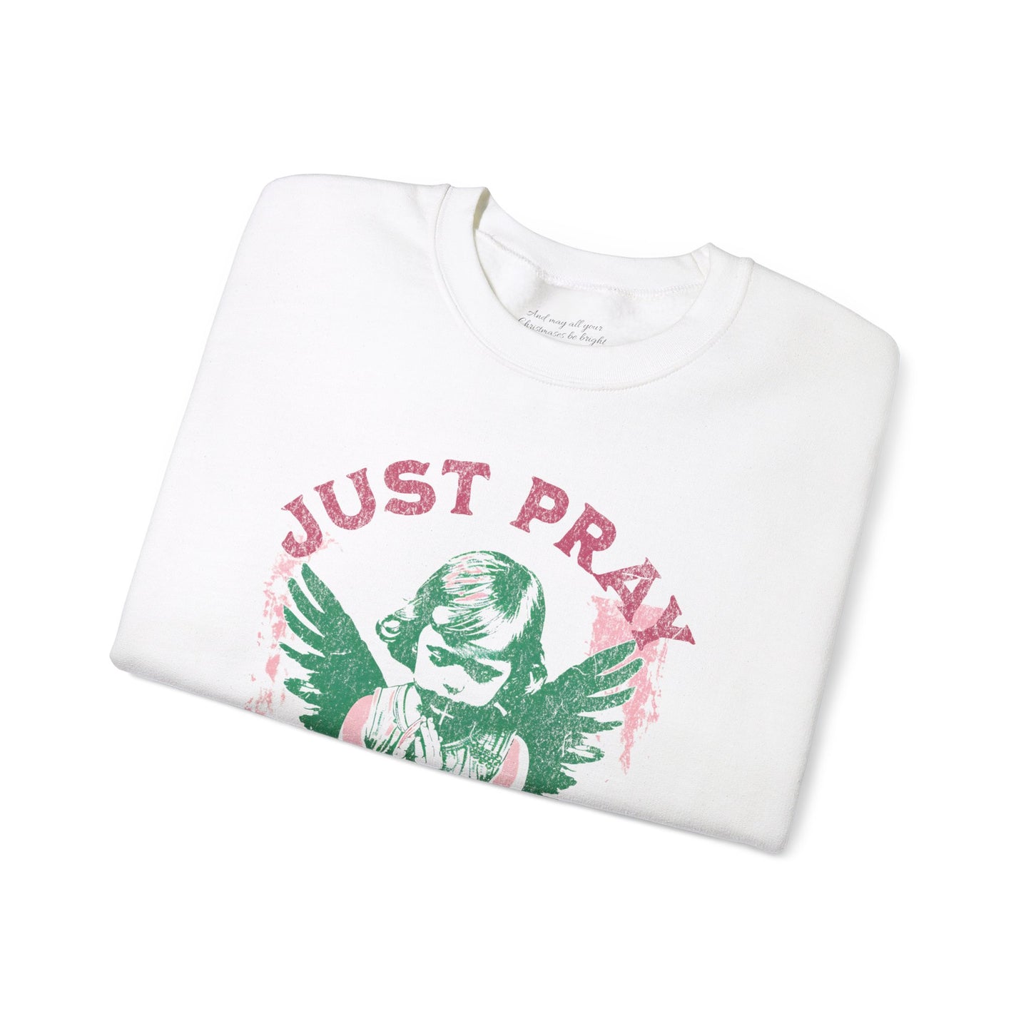 Just Pray Sweatshirt, Unisex Heavy Blend™ Crewneck, Christian Streetwear, Jesus Apparel, Inspirational Clothing, Faith Based Apparel