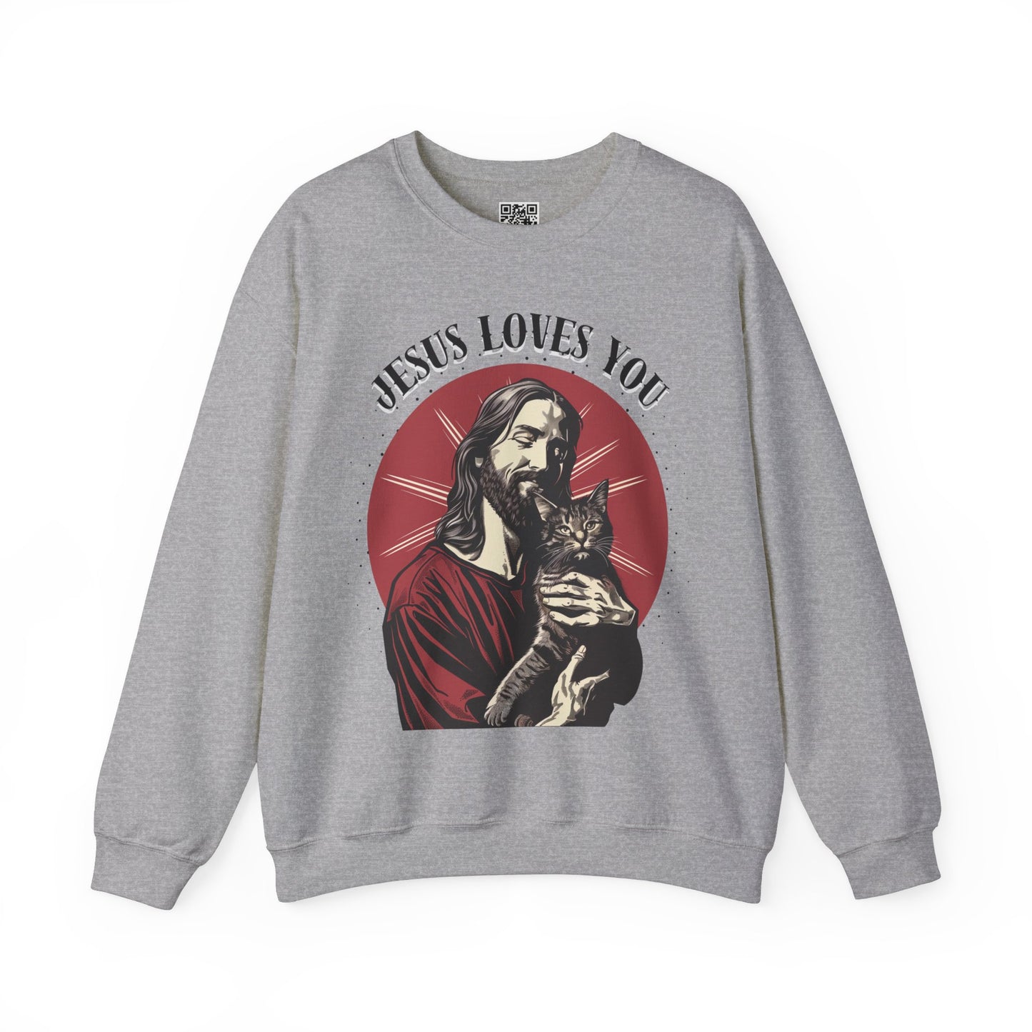 Jesus Loves You Unisex Heavy Blend Crewneck Sweatshirt, Christian Merch, Christian Streetwear, Ministry Shirt, Faith Based Shirt, Jesus Apparel