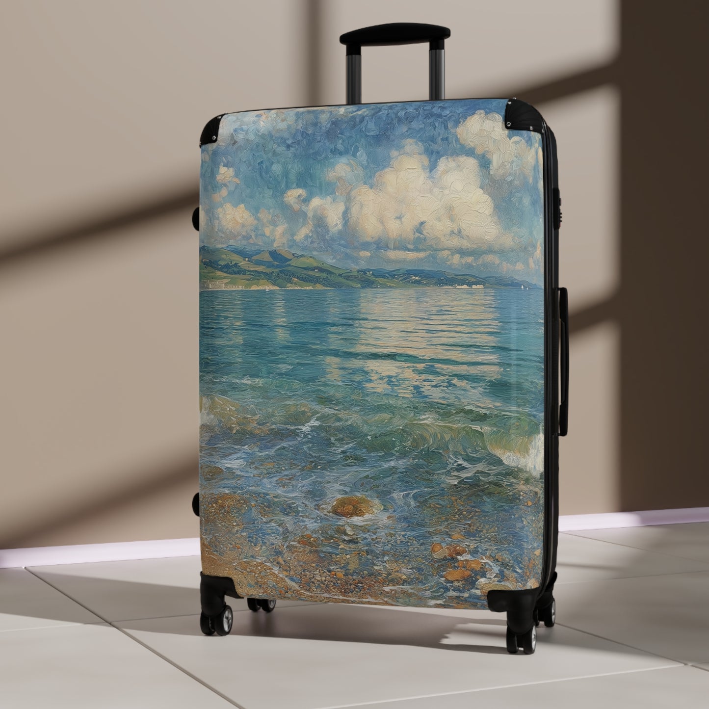 Gustav Klimt Inspired Suitcase, Bright and Colorful Tropical Luggage for Airport, Rolling Weekender Travel Bag Gift for Flight Attendant