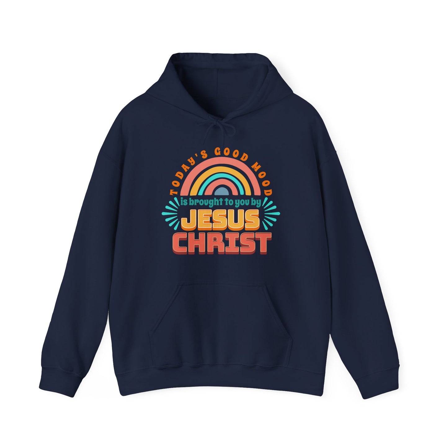 Today's Good Mood is Brought to you by Jesus Christ Unisex Heavy Blend™ Hooded Sweatshirt, Christian Merch, Christian Streetwear, Ministry Shirt, Faith Based Shirt, Praise Hoodie