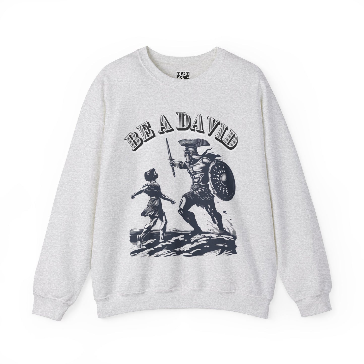 Be a David Unisex Heavy Blend Crewneck Sweatshirt, Christian Merch, Christian Streetwear, Ministry Shirt, Faith Based Shirt, Jesus Apparel