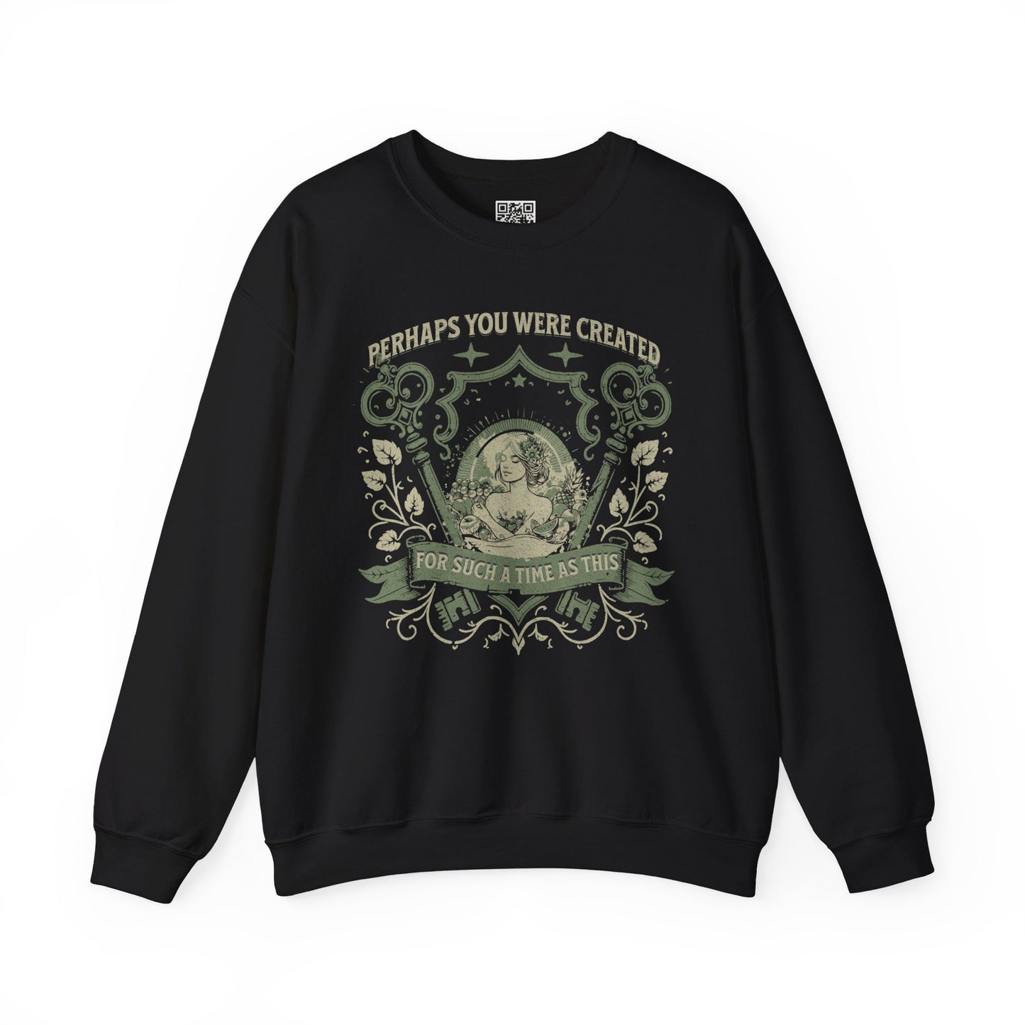 Perhaps you were Created for Such a Time as This Unisex Heavy Blend Crewneck Sweatshirt, Christian Merch, Christian Streetwear, Ministry Shirt, Faith Based Shirt, Jesus Apparel