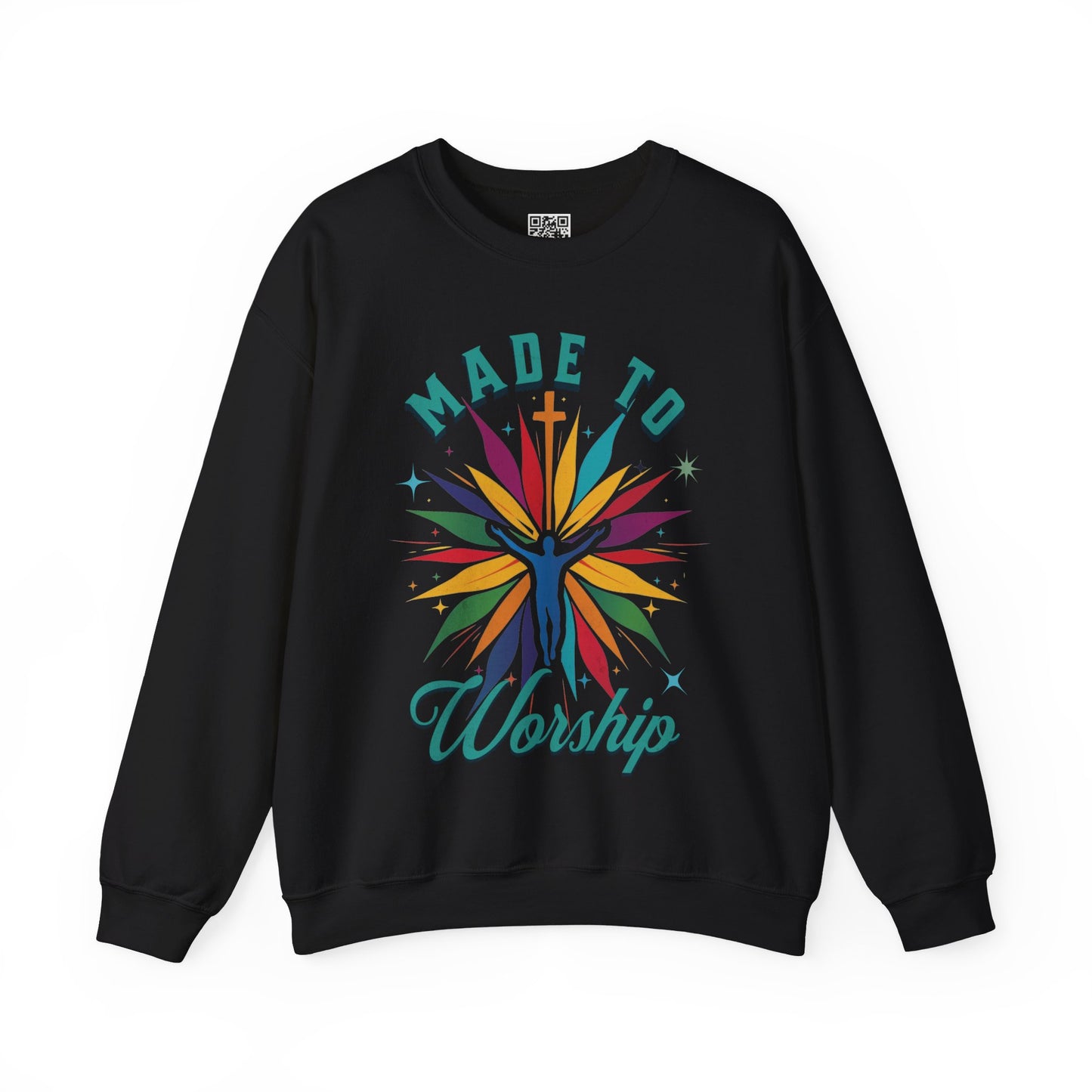 Made to Worship Unisex Heavy Blend Crewneck Sweatshirt, Christian Merch, Christian Streetwear, Ministry Shirt, Faith Based Shirt, Jesus Apparel