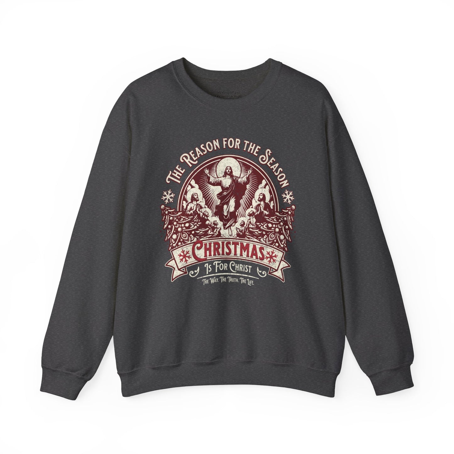 Jesus is the Reason Christmas Sweatshirt, Unisex Heavy Blend Crewneck, Presents for Mom, Jesus Sweater, Glory to God, Christian Christmas
