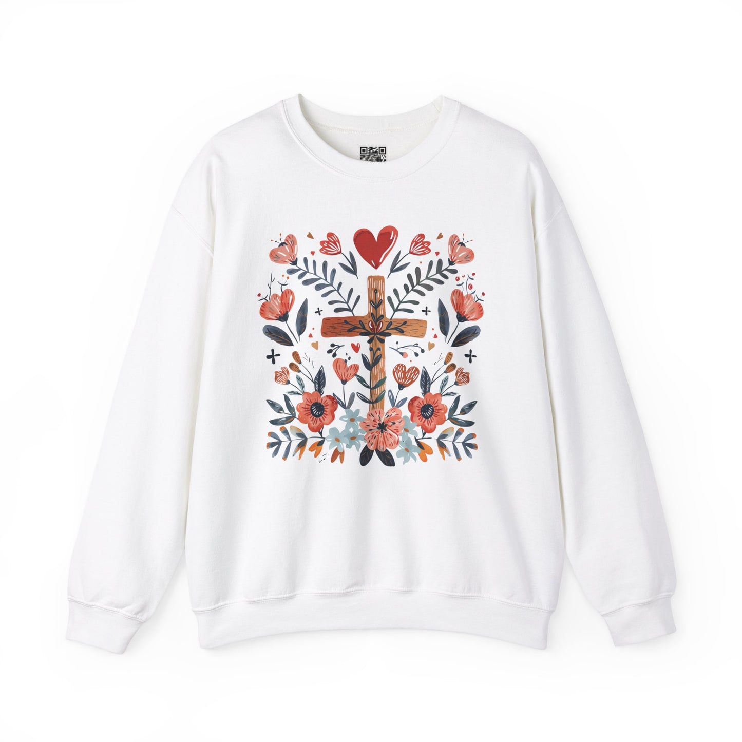 Jesus is Love Cross Design Unisex Heavy Blend Crewneck Sweatshirt, Christian Merch, Christian Streetwear, Ministry Shirt, Faith Based Shirt, Jesus Apparel