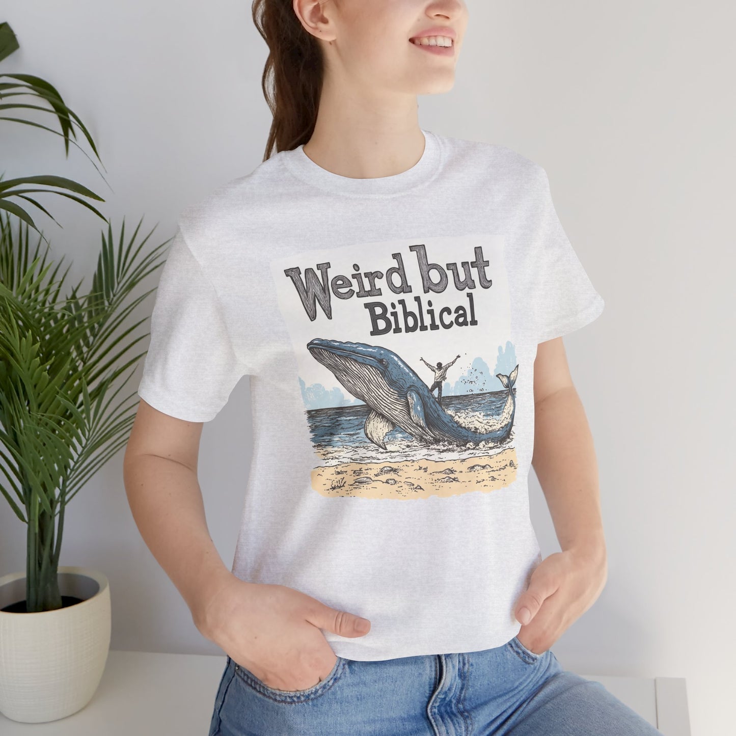 Weird but Biblical Tee, Faith Based Shirt, Unisex Christian T-Shirt, Funny Jesus Apparel, Baptism Gifts, Jonah & the Whale, Gift for Pastor or Church Friend
