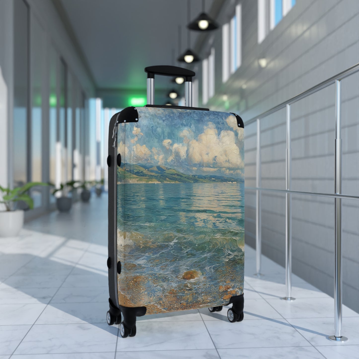 Gustav Klimt Inspired Suitcase, Bright and Colorful Tropical Luggage for Airport, Rolling Weekender Travel Bag Gift for Flight Attendant