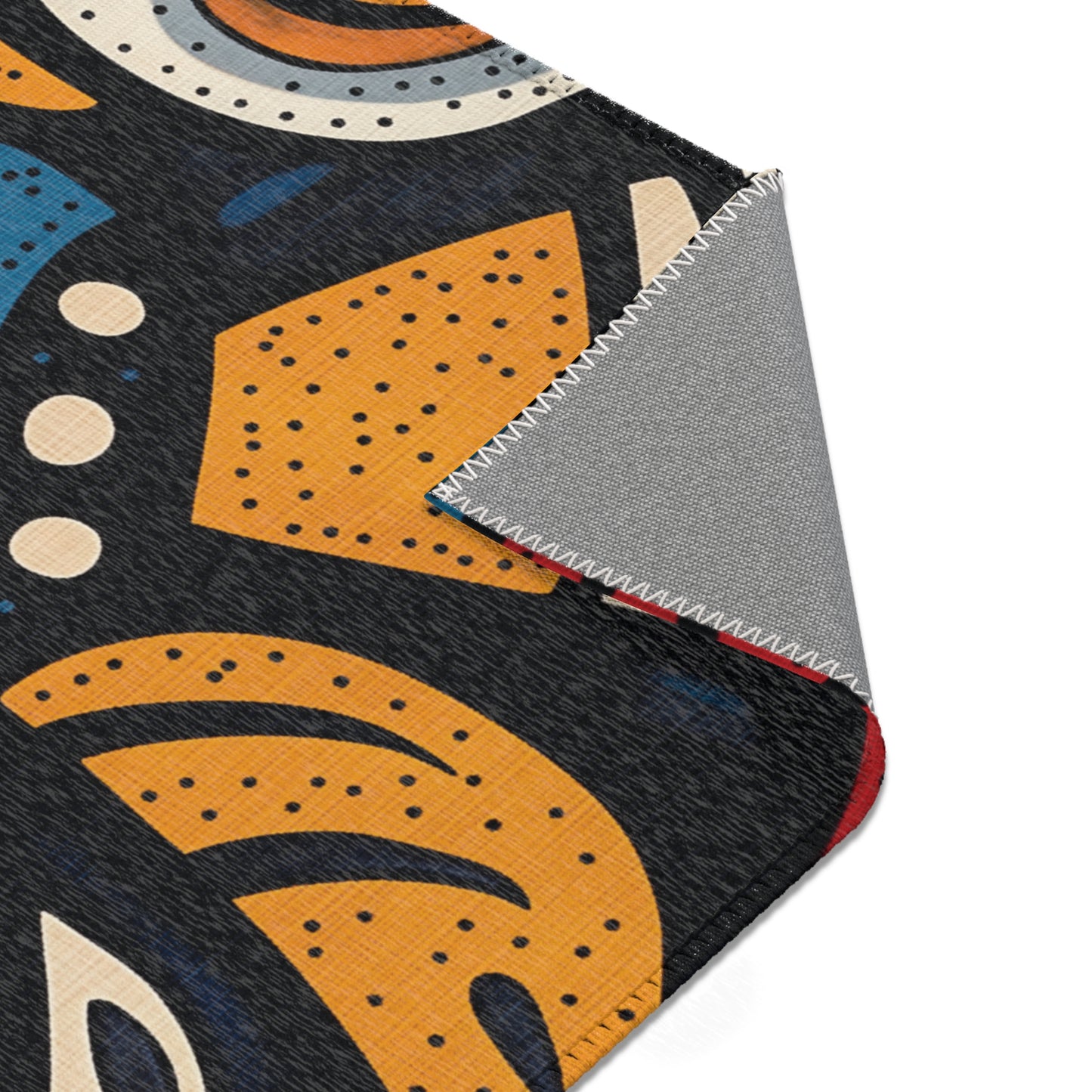 Modern Geometric Area Rug, Funky, Off White, & Unique Area Rugs, Custom Print Rug or Bathmat, 3 Sizes - 24x36 in, 36x60 in and 48x72 in