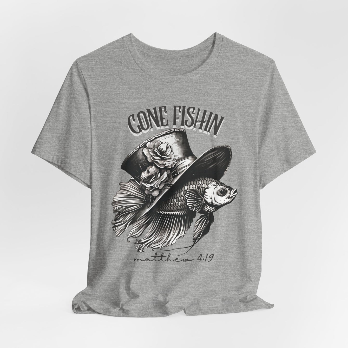 Gone Fishin' T-shirt - Unisex Jersey Short Sleeve Tee, Christian Merch, Christian Streetwear, Faith Based Shirt, Christian Apparel, Christian Shirts