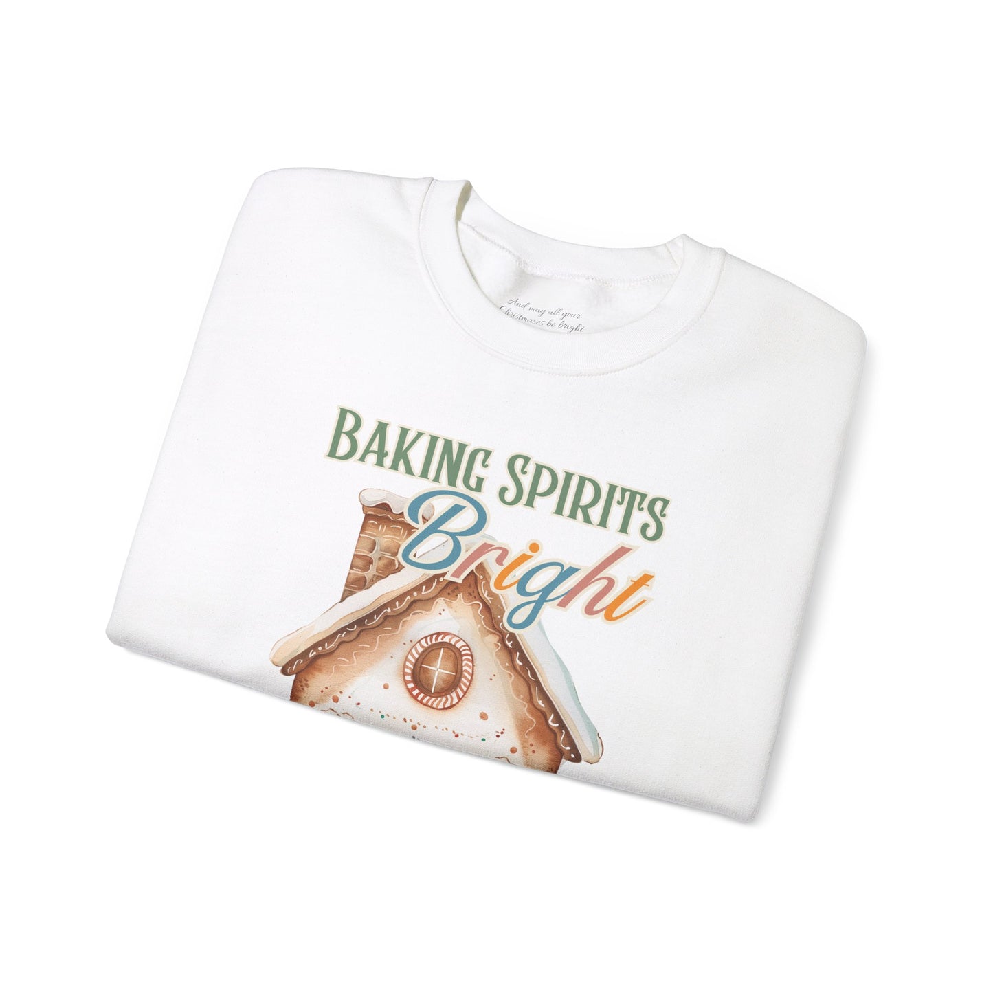 Baking Spirits Bright Cookie Sweatshirt, Unisex Heavy Blend™ Crewneck, Christmas Cookie, Baking Lover Gifts, Presents for Mom, Punny Shirt