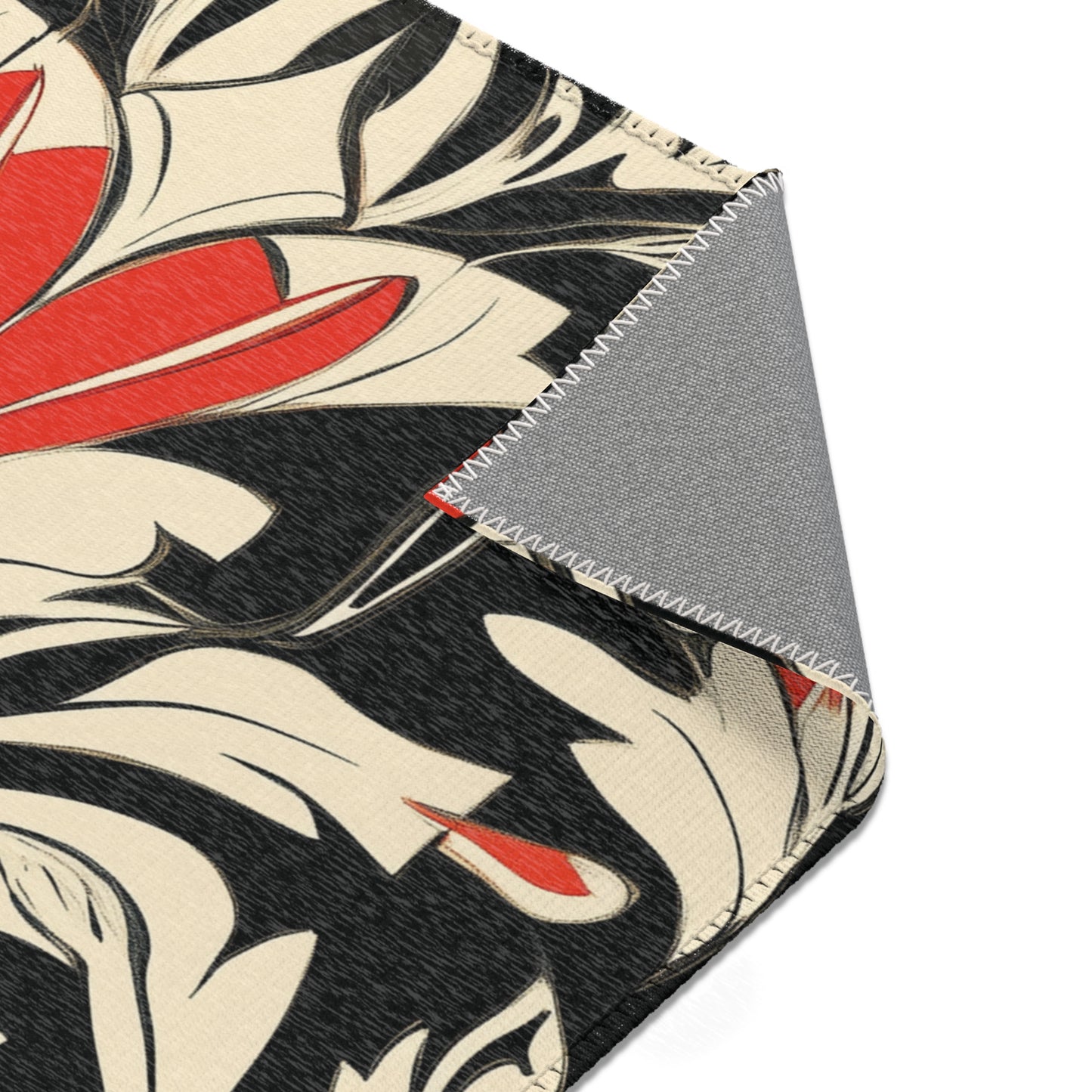 Modern Floral Boho Area Rug, Funky, Off White, & Unique Area Rugs, Custom Print Rug or Bathmat, 3 Sizes - 24x36 in, 36x60 in and 48x72 in