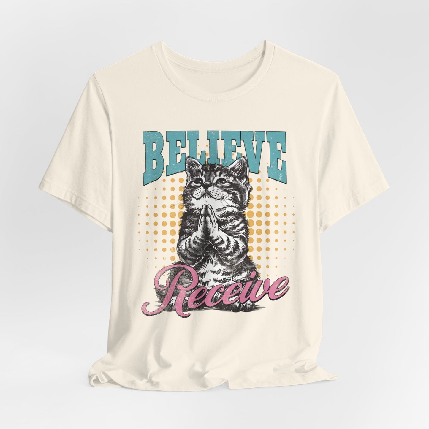 Believe Receive T-Shirt - Unisex Jersey Short Sleeve Tee, Christian Merch, Christian Streetwear, Faith Based Shirt, Jesus Apparel