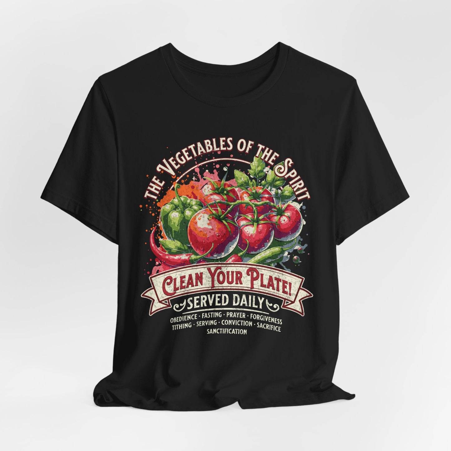 Funny Vegetables of the Spirit T-Shirt - Unisex Jersey Short Sleeve Tee,Christian Merch, Christian Streetwear, Fruit of the Spirit, Religious Clothing