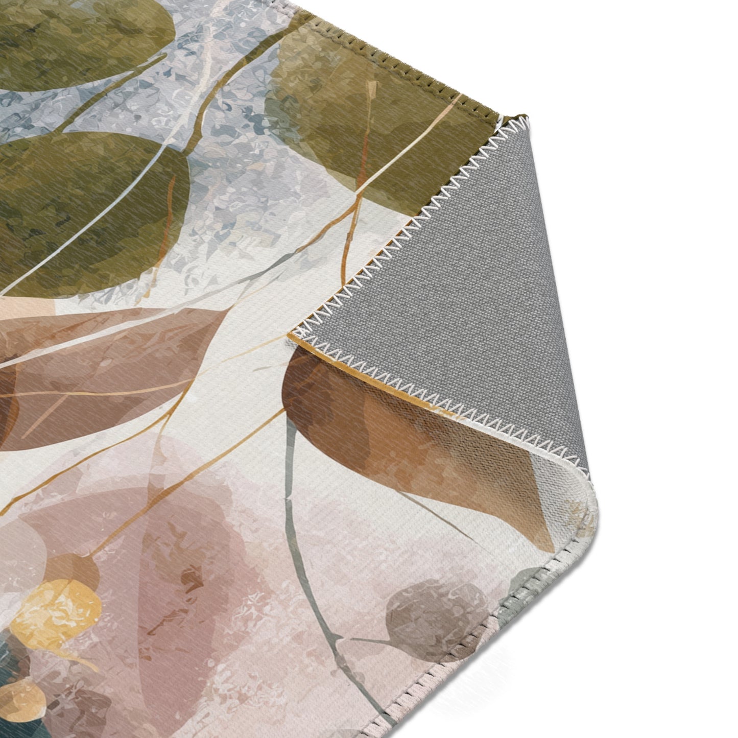 Modern Floral Boho Area Rug, Funky, Off White, & Unique Area Rugs, Custom Print Rug or Bathmat, 3 Sizes - 24x36 in, 36x60 in and 48x72 in