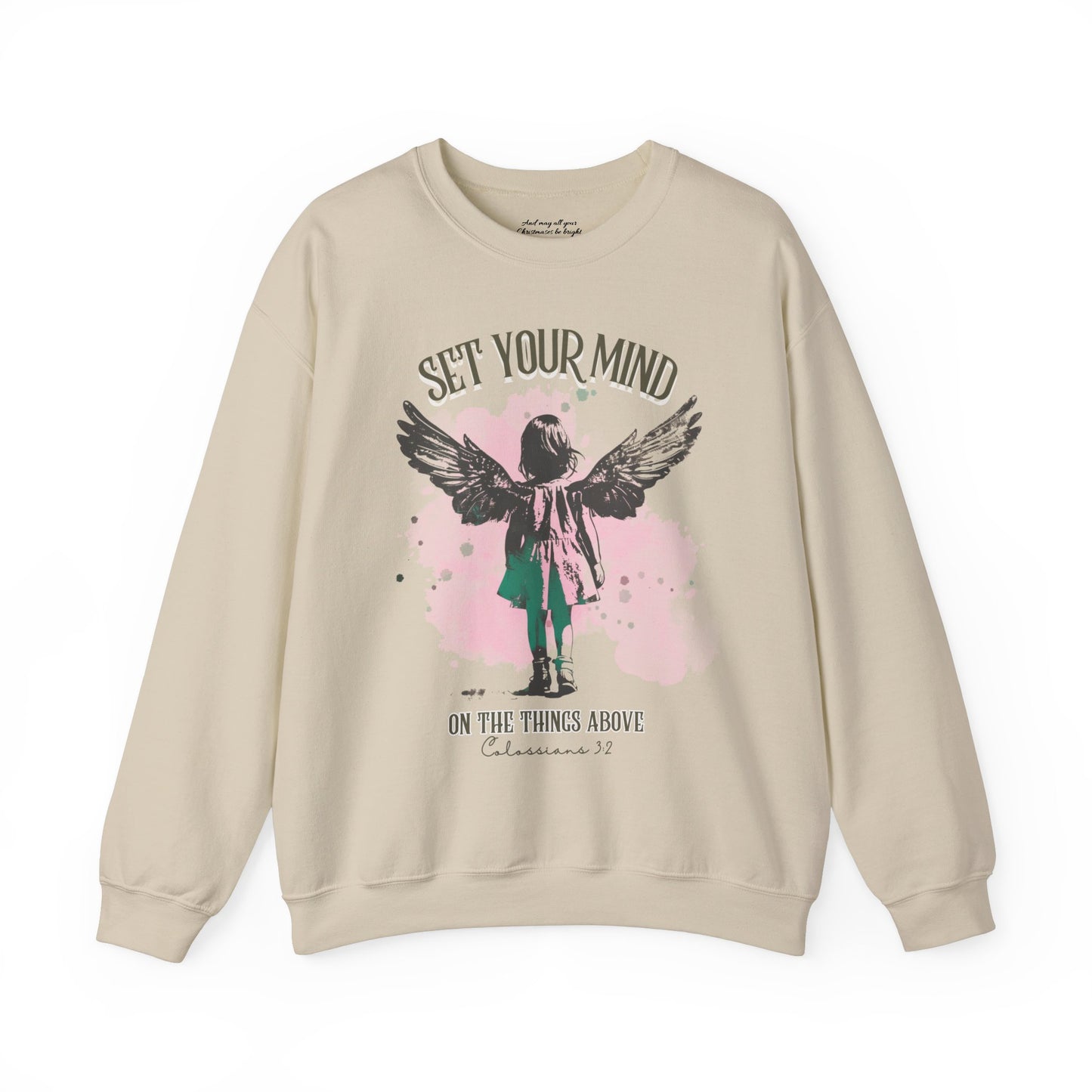Set Your Mind on the Things Above Sweatshirt, Unisex Heavy Blend™ Crewneck, Christian Apparel, Biblical Clothing, Inspirational Apparel, Jesus Shirt