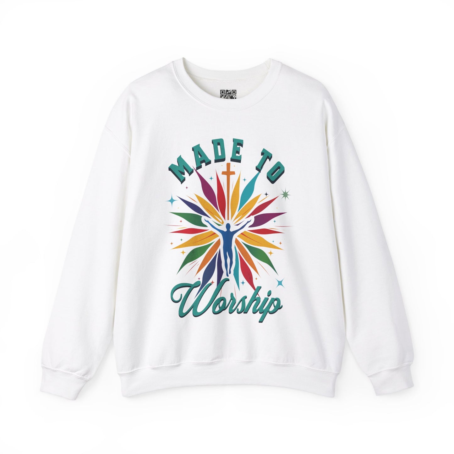 Made to Worship Unisex Heavy Blend Crewneck Sweatshirt, Christian Merch, Christian Streetwear, Ministry Shirt, Faith Based Shirt, Jesus Apparel