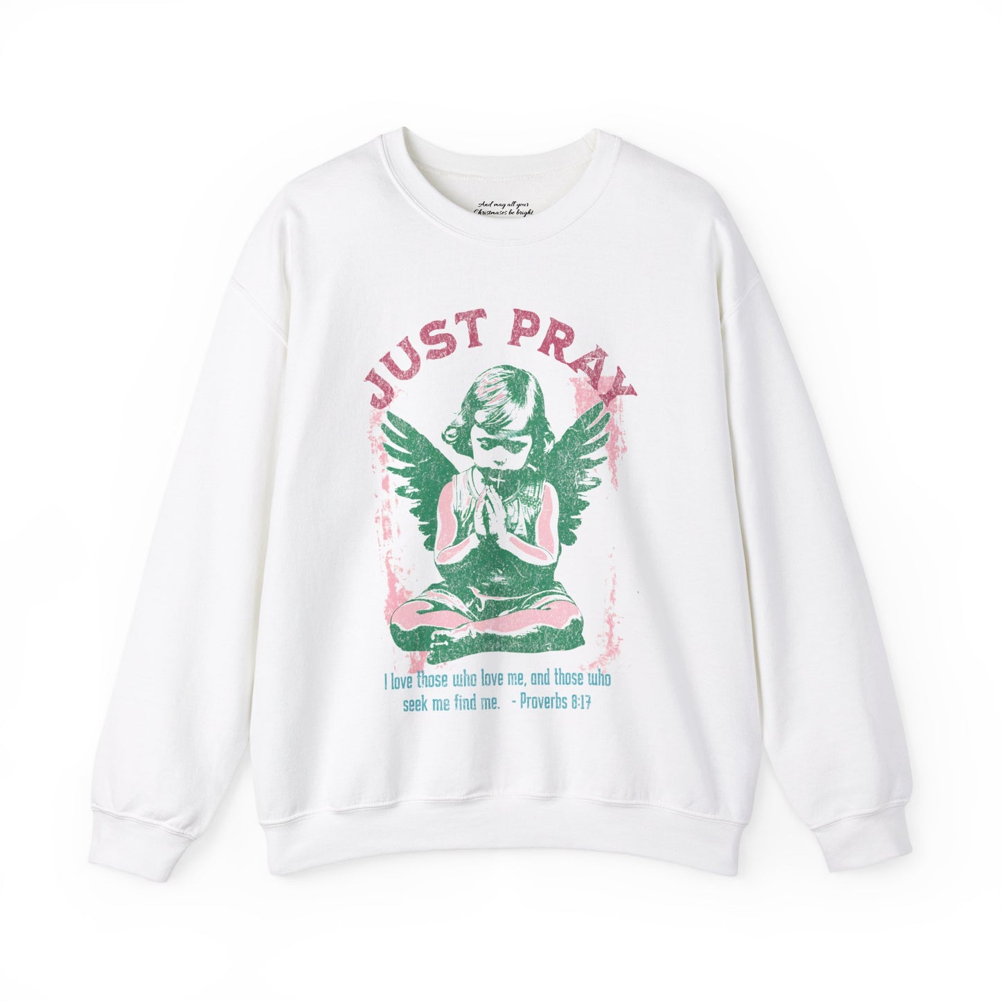 Just Pray Sweatshirt, Unisex Heavy Blend™ Crewneck, Christian Streetwear, Jesus Apparel, Inspirational Clothing, Faith Based Apparel