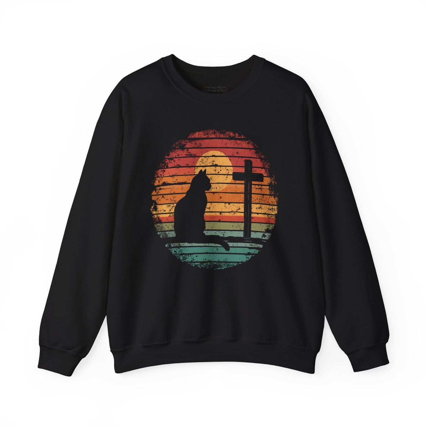 Cats and Jesus Sweatshirt, Unisex Heavy Blend™ Crewneck, Christian Apparel, Biblical Clothing, Inspirational Apparel, Jesus Shirt