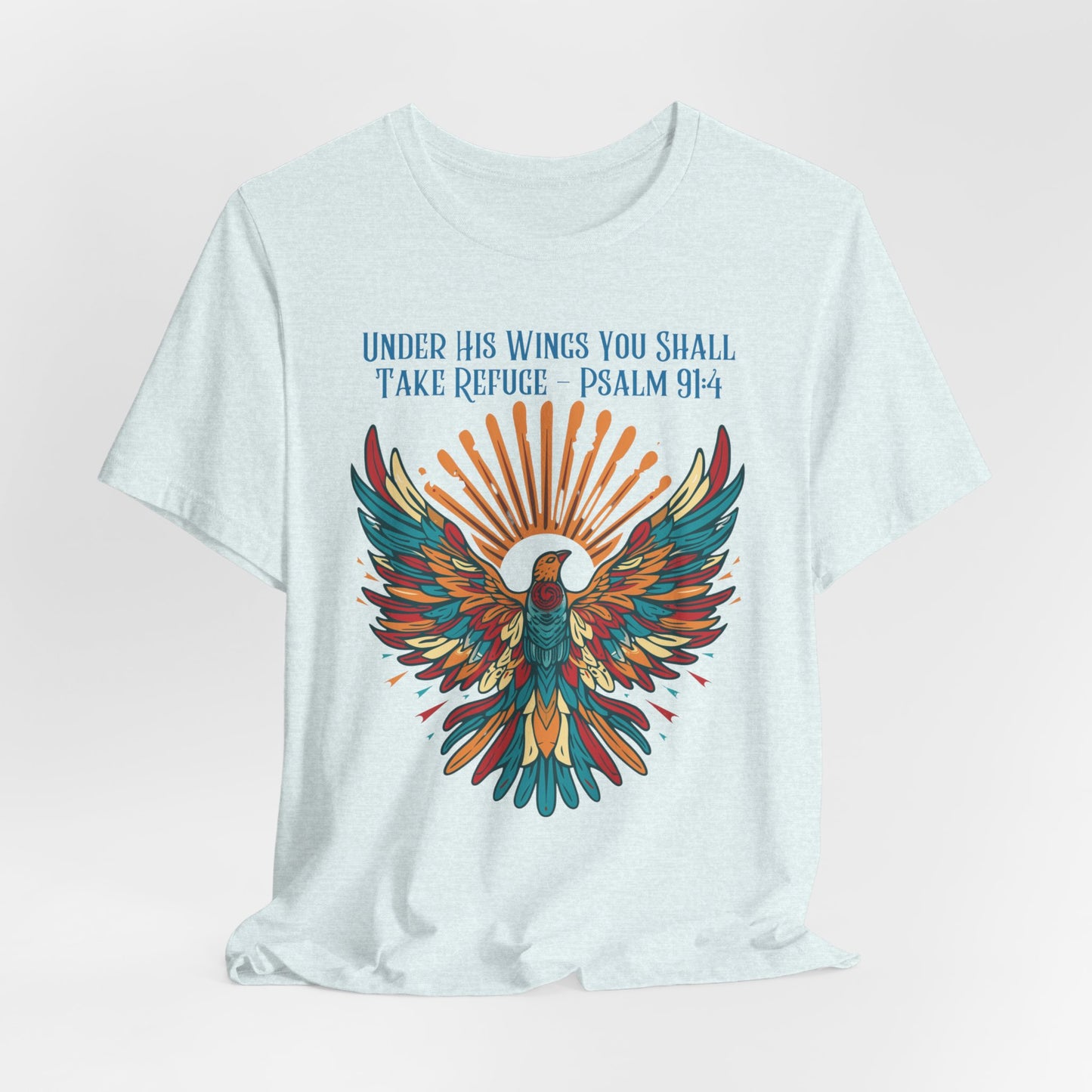 Under His Wings You Shall Take Refuge Unisex Jersey Short Sleeve Tee, Christian Merch, Jesus Loves You, Faith Based Shirt, Christian Apparel, Jesus Apparel
