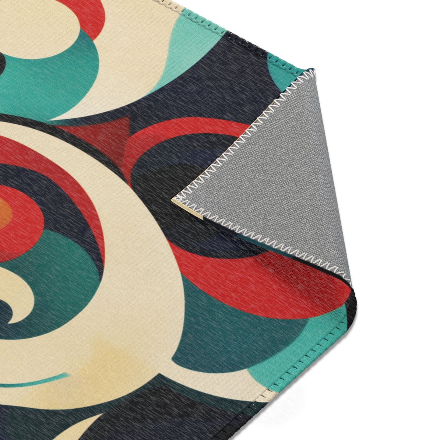 Modern Floral Boho Area Rug, Funky, Off White, & Unique Area Rugs, Custom Print Rug or Bathmat, 3 Sizes - 24x36 in, 36x60 in and 48x72 in