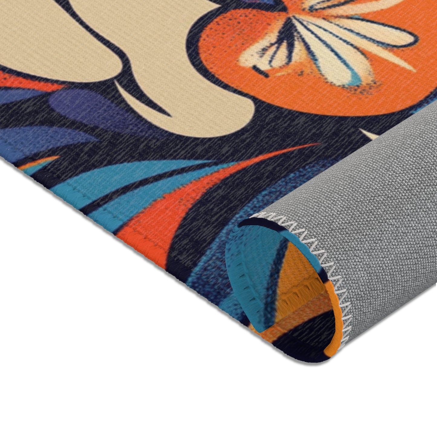 Modern Boho Area Rug, Funky, Colorful, & Unique Area Rugs, Custom Print Rug or Bathmat, 3 Sizes - 24x36 in, 36x60 in and 48x72 in
