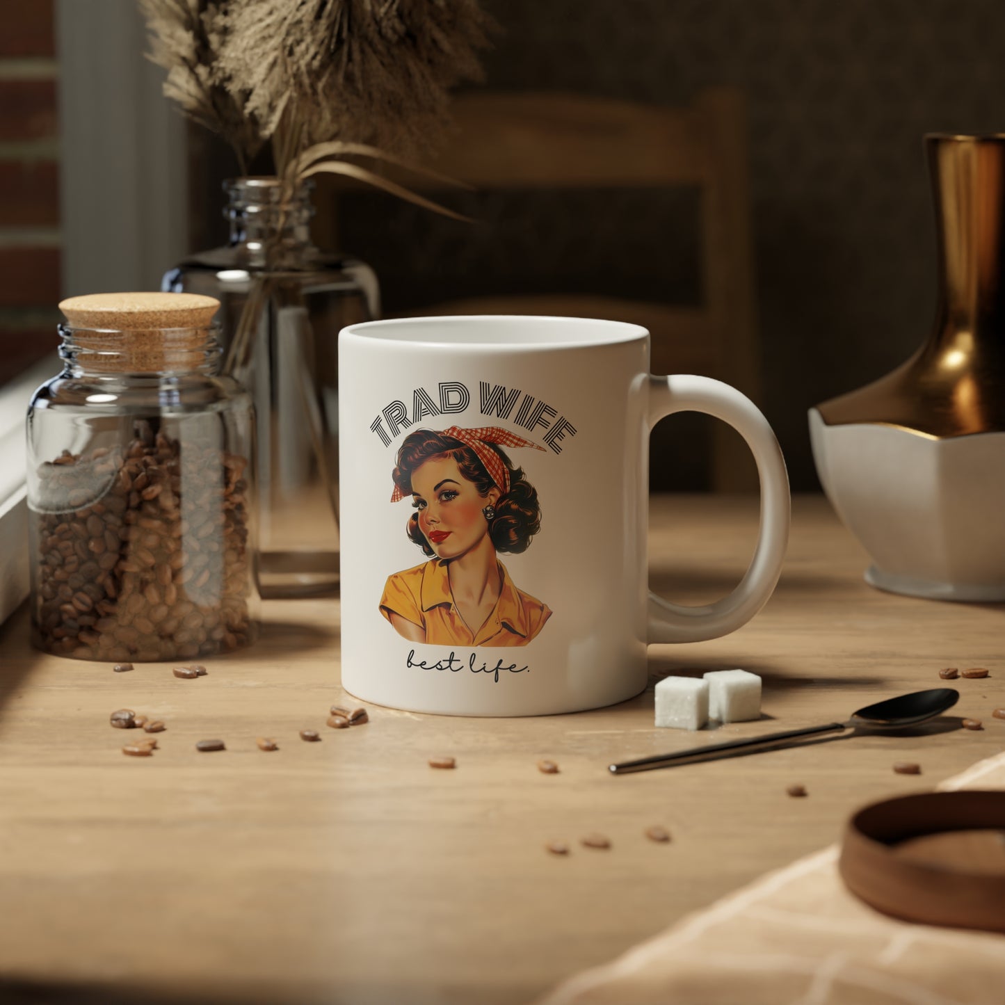 Trad Wife Jumbo Mug, 20oz, Homemaker Gift, Traditional Housewife Tea Cup, Trad Wife Gifts, Present for Wifey, Bridal Shower Mug