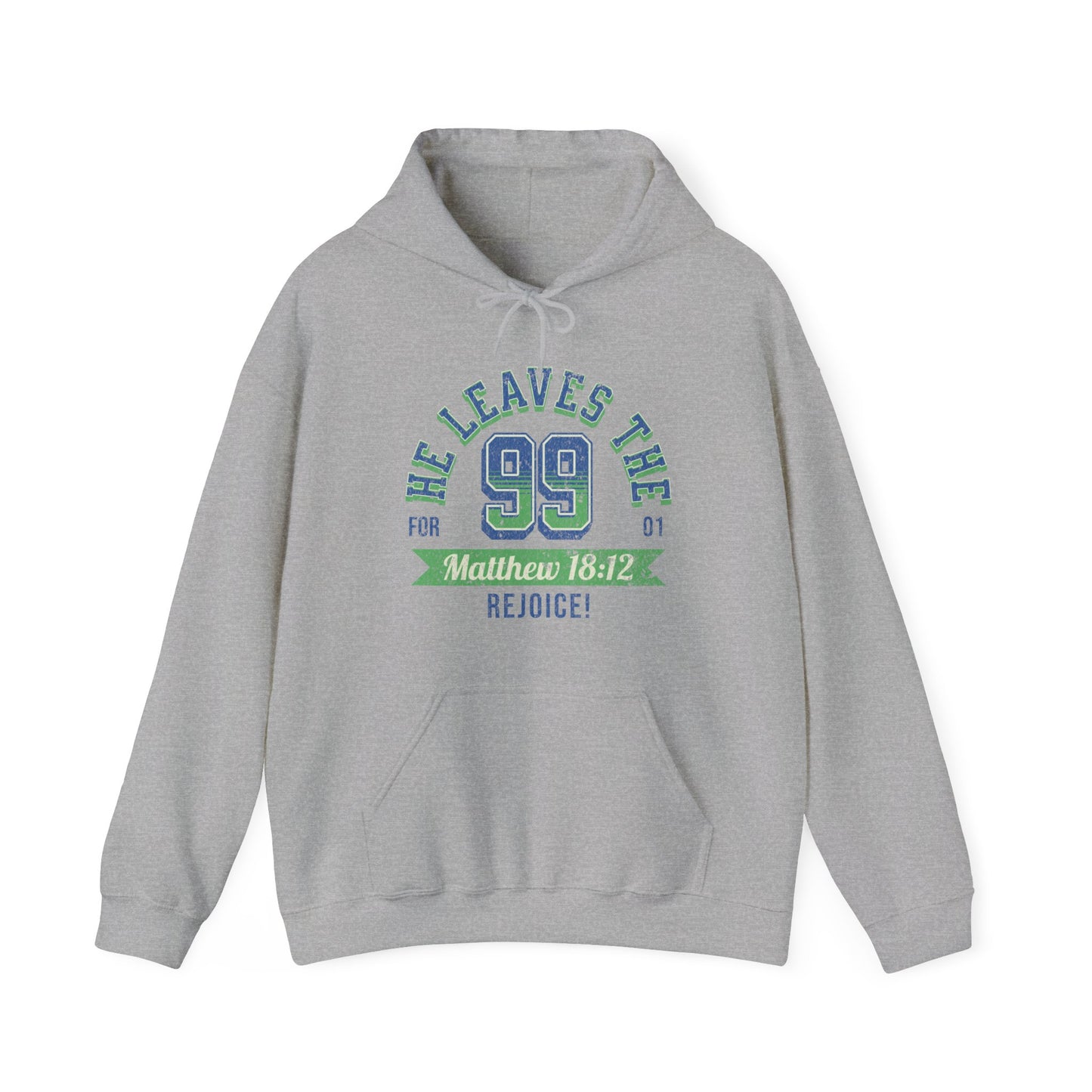 He Leaves the 99 Unisex Heavy Blend™ Hooded Sweatshirt, Christian Merch, Christian Streetwear, Ministry Shirt, Faith Based Shirt, Praise Hoodie