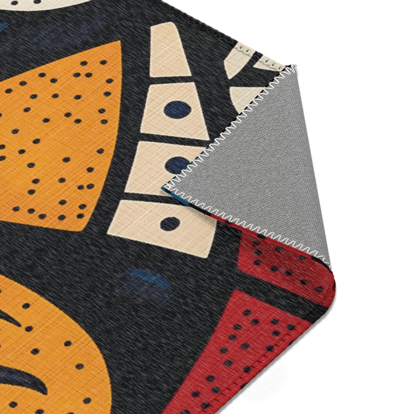 Modern Geometric Area Rug, Funky, Off White, & Unique Area Rugs, Custom Print Rug or Bathmat, 3 Sizes - 24x36 in, 36x60 in and 48x72 in