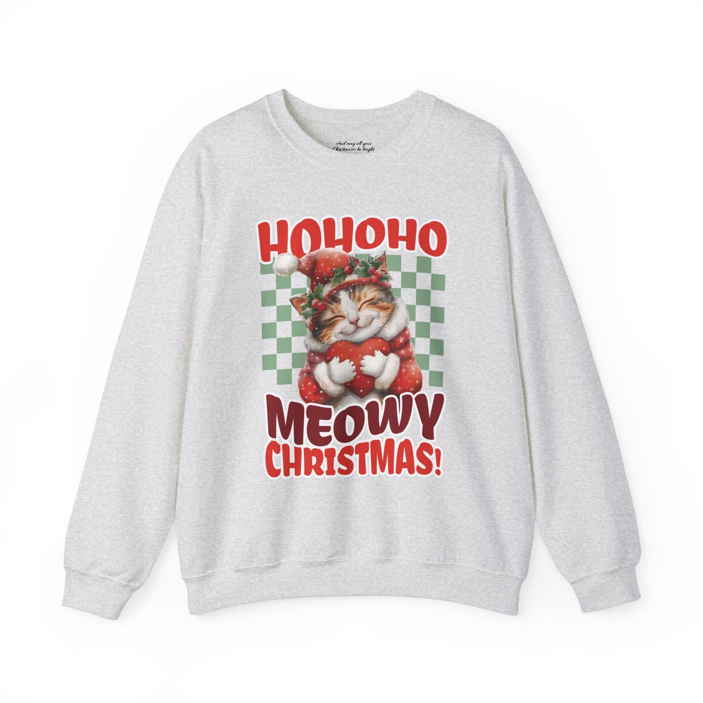 Meowy Christmas Cat Sweatshirt, Unisex Heavy Blend™ Crewneck, Cat Themed Gifts, Funny Cat Shirt, Calico Cat Sweater, Cat Mom Sweatshirt