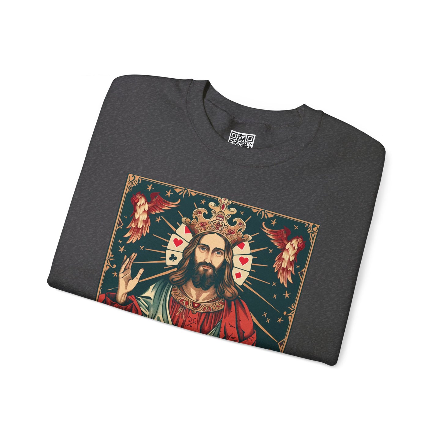 King of Kings Unisex Heavy Blend Crewneck Sweatshirt, Christian Merch, Christian Streetwear, Ministry Shirt, Faith Based Shirt, Jesus Apparel