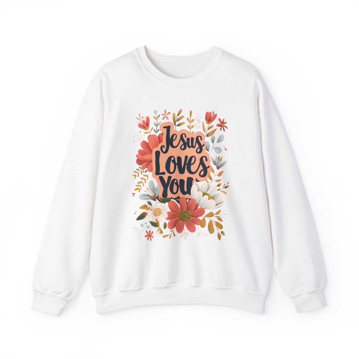 Jesus Loves You Unisex Heavy Blend Crewneck Sweatshirt, Christian Merch, Christian Streetwear, Ministry Shirt, Faith Based Shirt, Jesus Apparel