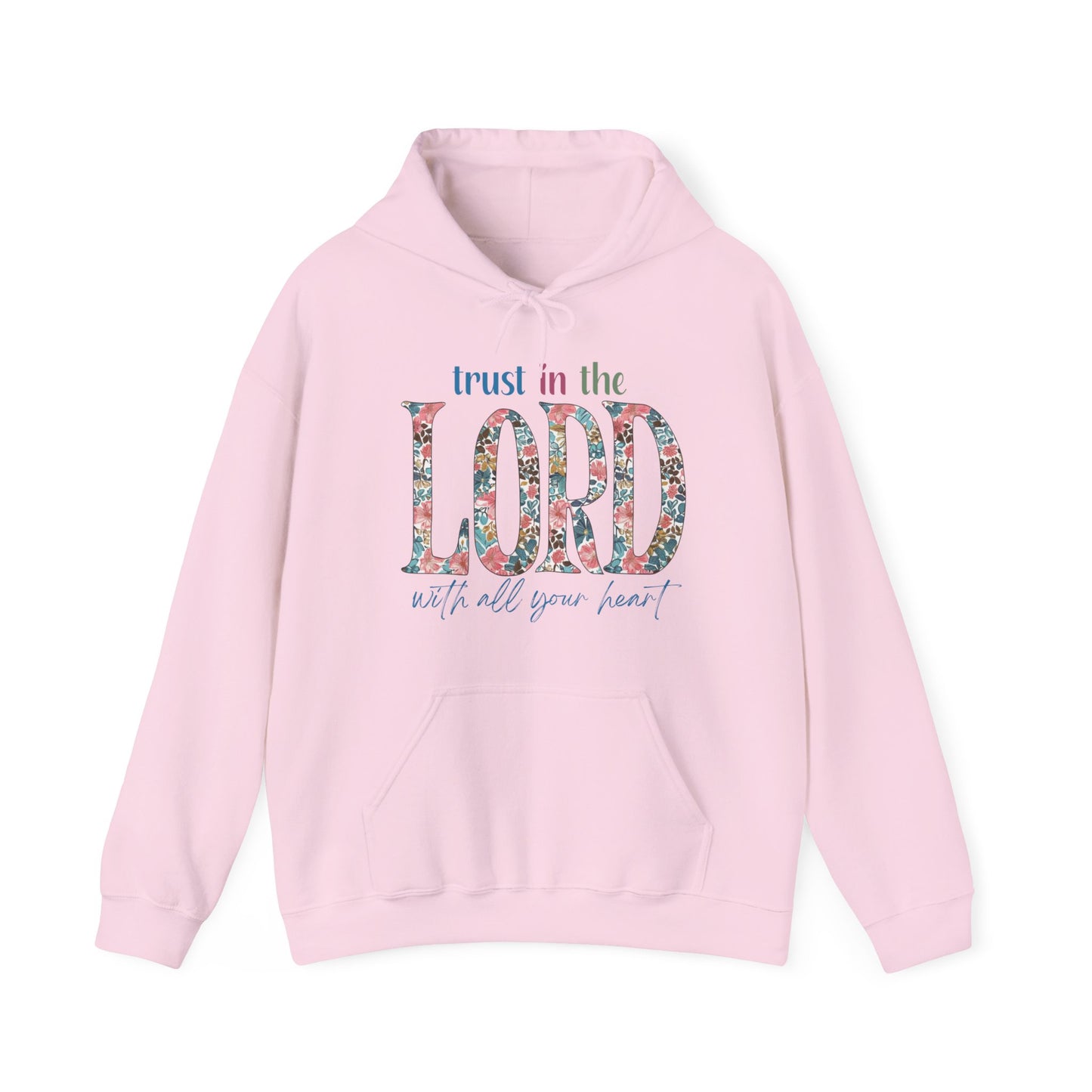 Trust in the Lord with all Your Heart Unisex Heavy Blend™ Hooded Sweatshirt, Christian Merch, Christian Streetwear, Ministry Shirt, Faith Based Shirt, Praise Hoodie