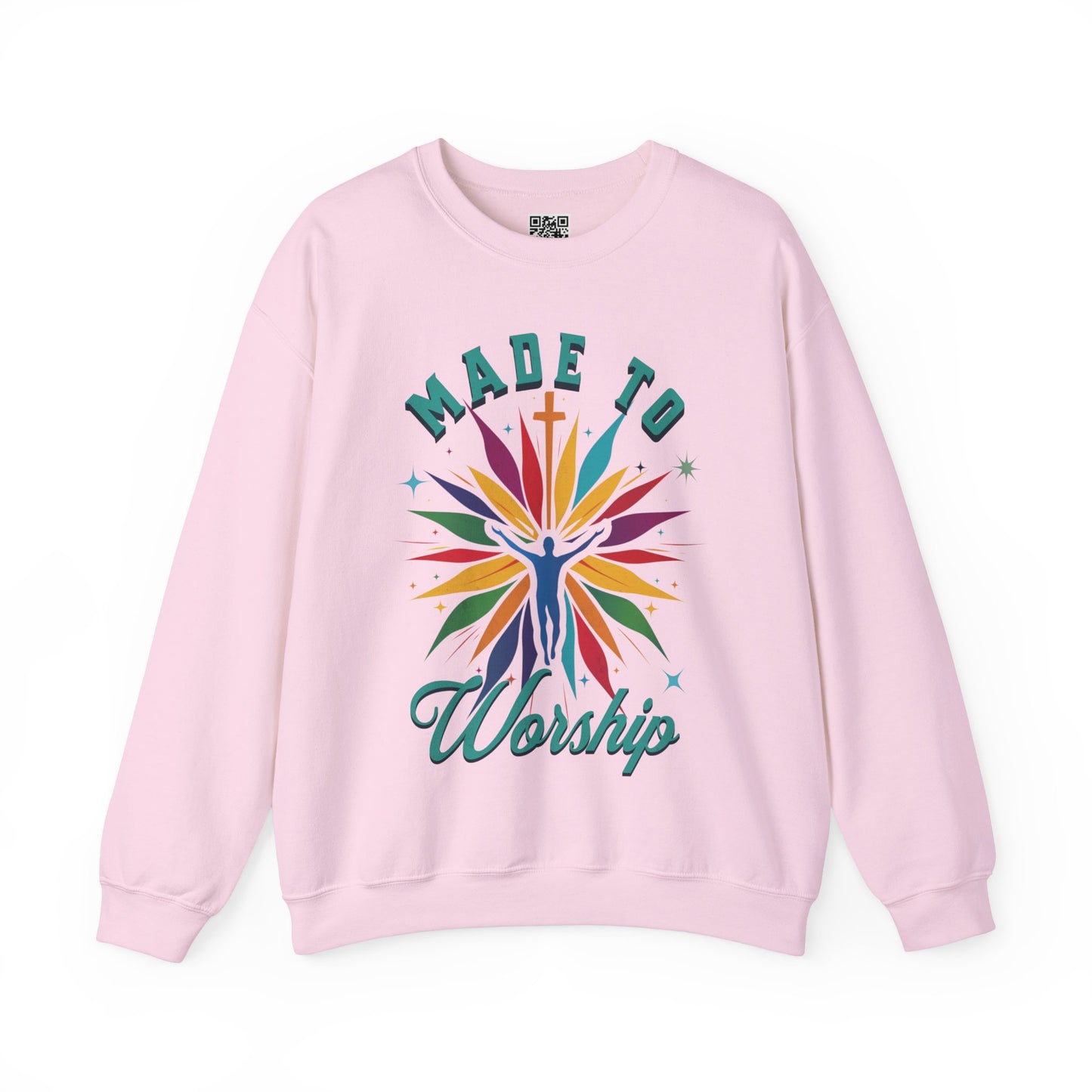 Made to Worship Unisex Heavy Blend Crewneck Sweatshirt, Christian Merch, Christian Streetwear, Ministry Shirt, Faith Based Shirt, Jesus Apparel