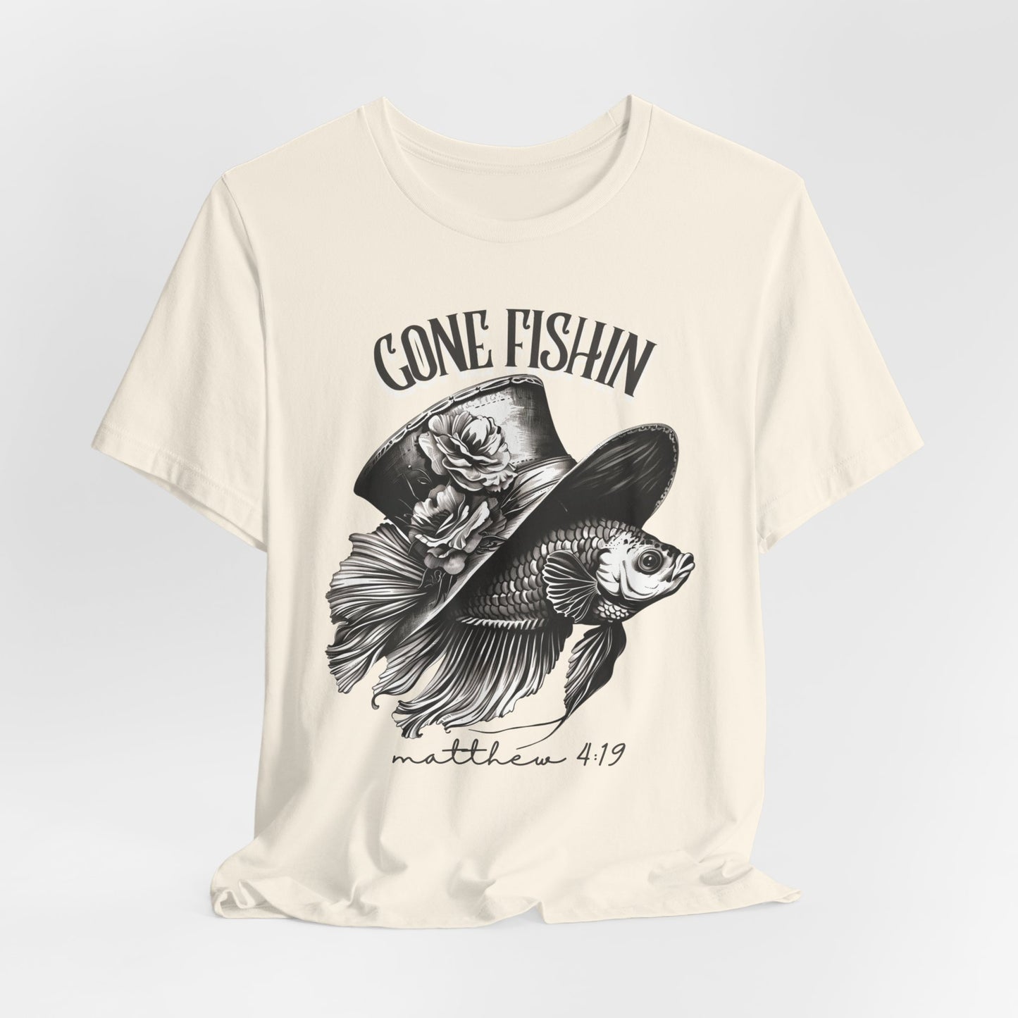 Gone Fishin' T-shirt - Unisex Jersey Short Sleeve Tee, Christian Merch, Christian Streetwear, Faith Based Shirt, Christian Apparel, Christian Shirts