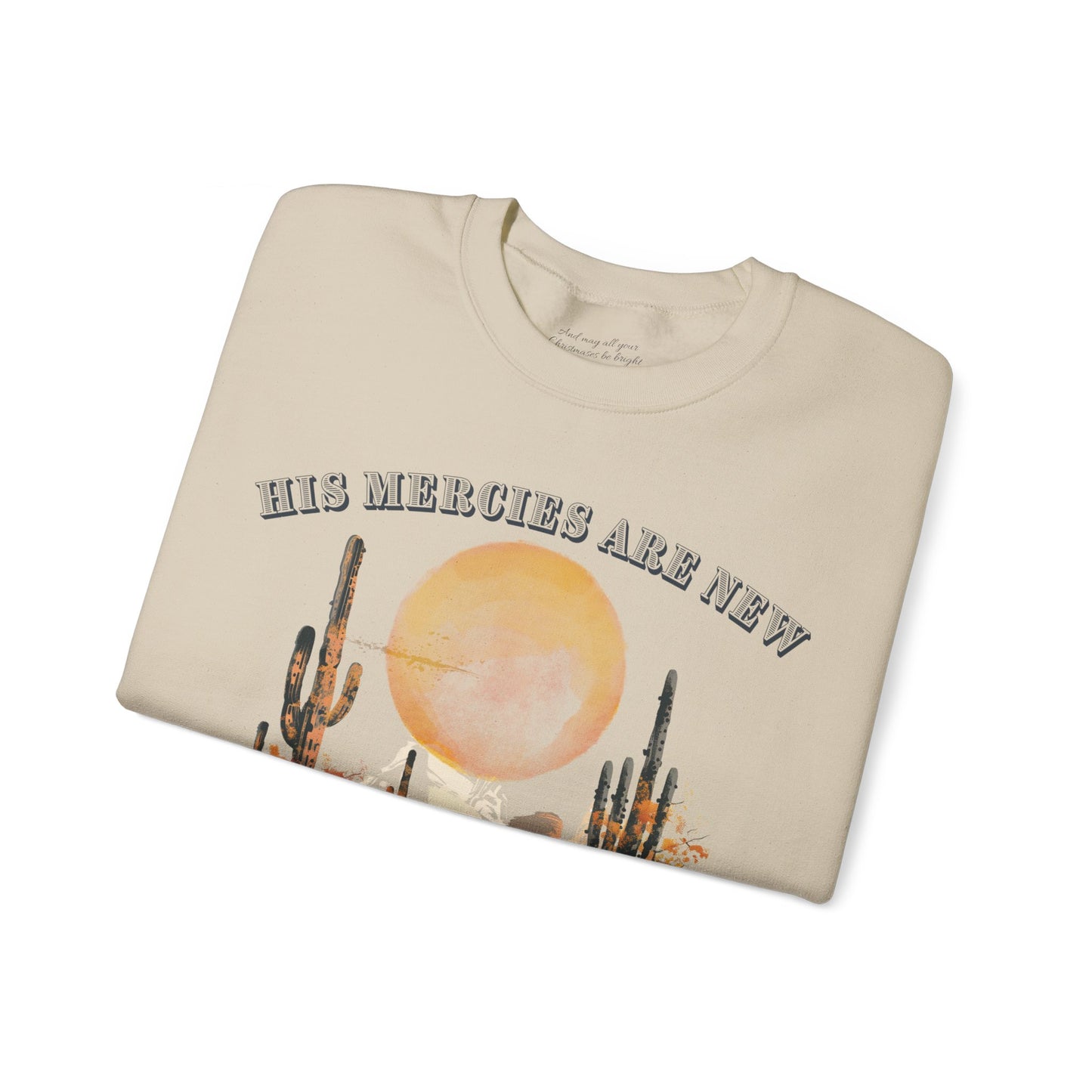 His Mercies are New Every Morning Sweatshirt, Unisex Heavy Blend™ Crewneck, Christian Apparel, Biblical Clothing, Inspirational Apparel, Jesus Shirt