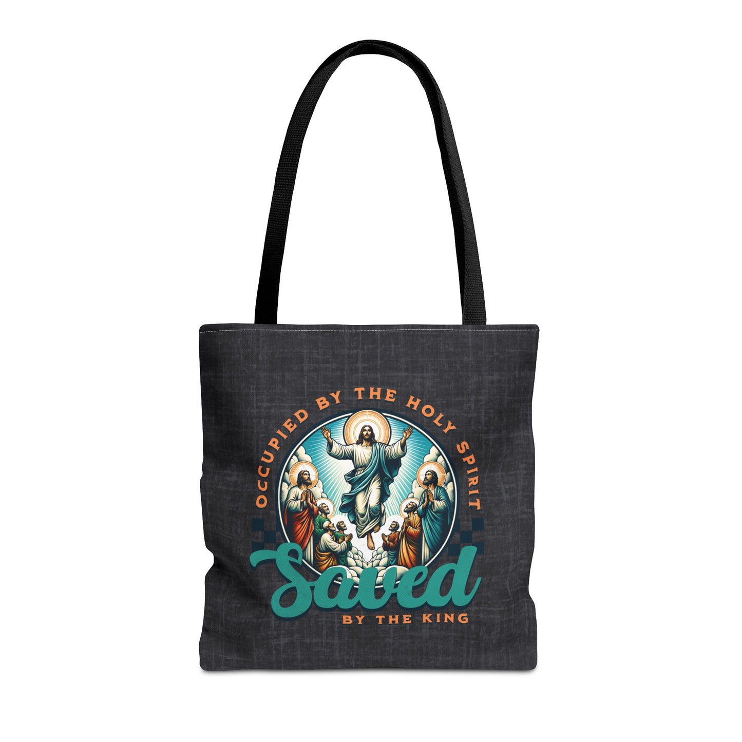 Occupied by the Holy Spirit Tote Bag, Travel Bag, Bible Bag, Gift for Church Member, Book Bag, Getaway Bag, Vacation Bible School, Church Camp Bag