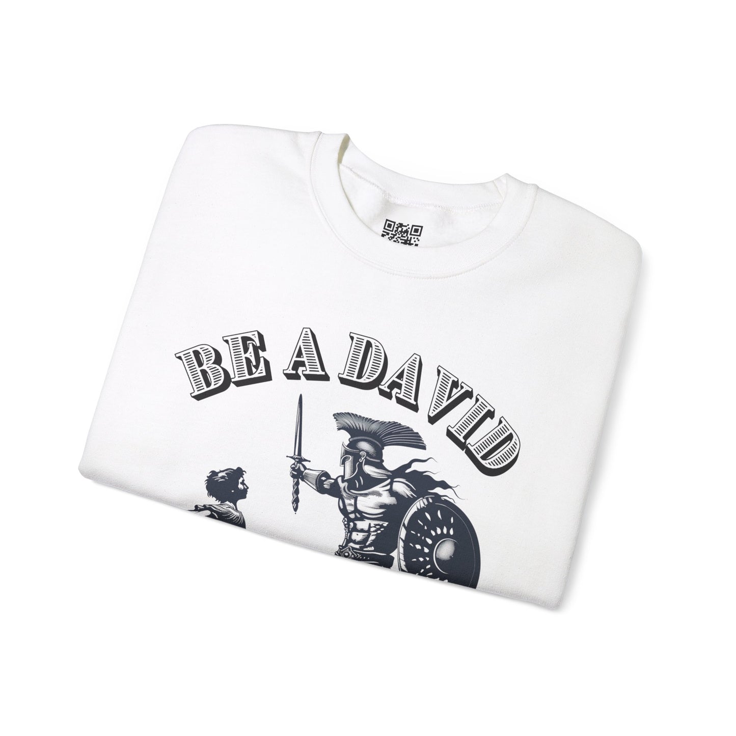 Be a David Unisex Heavy Blend Crewneck Sweatshirt, Christian Merch, Christian Streetwear, Ministry Shirt, Faith Based Shirt, Jesus Apparel