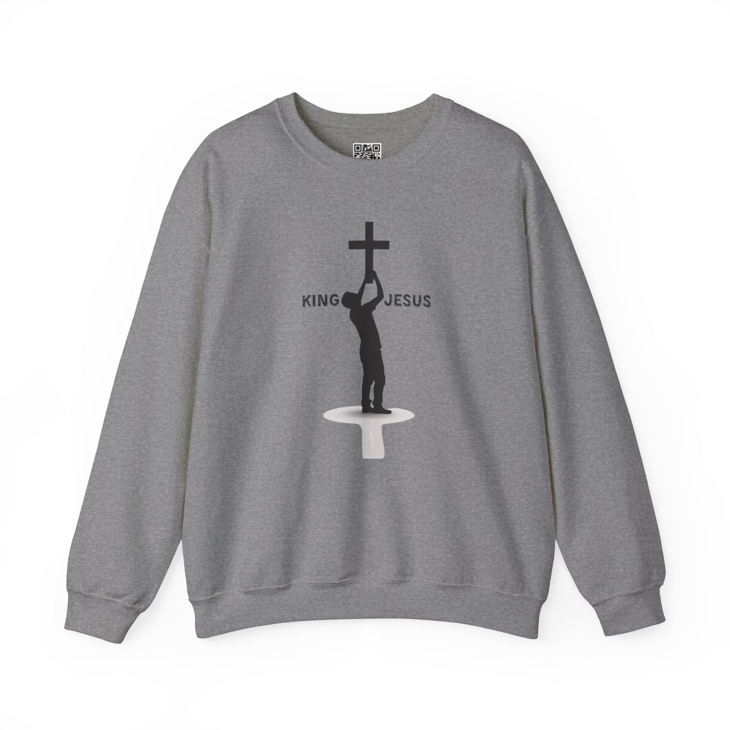 King Jesus Unisex Heavy Blend Crewneck Sweatshirt, Christian Merch, Christian Streetwear, Ministry Shirt, Faith Based Shirt, Jesus Apparel