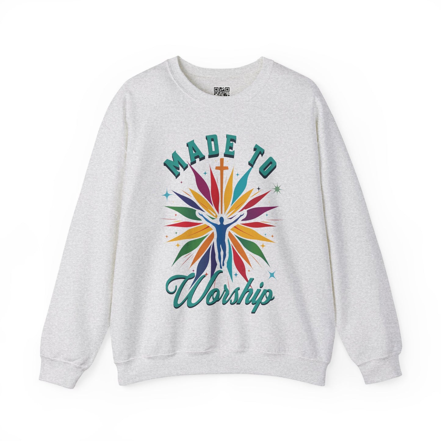 Made to Worship Unisex Heavy Blend Crewneck Sweatshirt, Christian Merch, Christian Streetwear, Ministry Shirt, Faith Based Shirt, Jesus Apparel