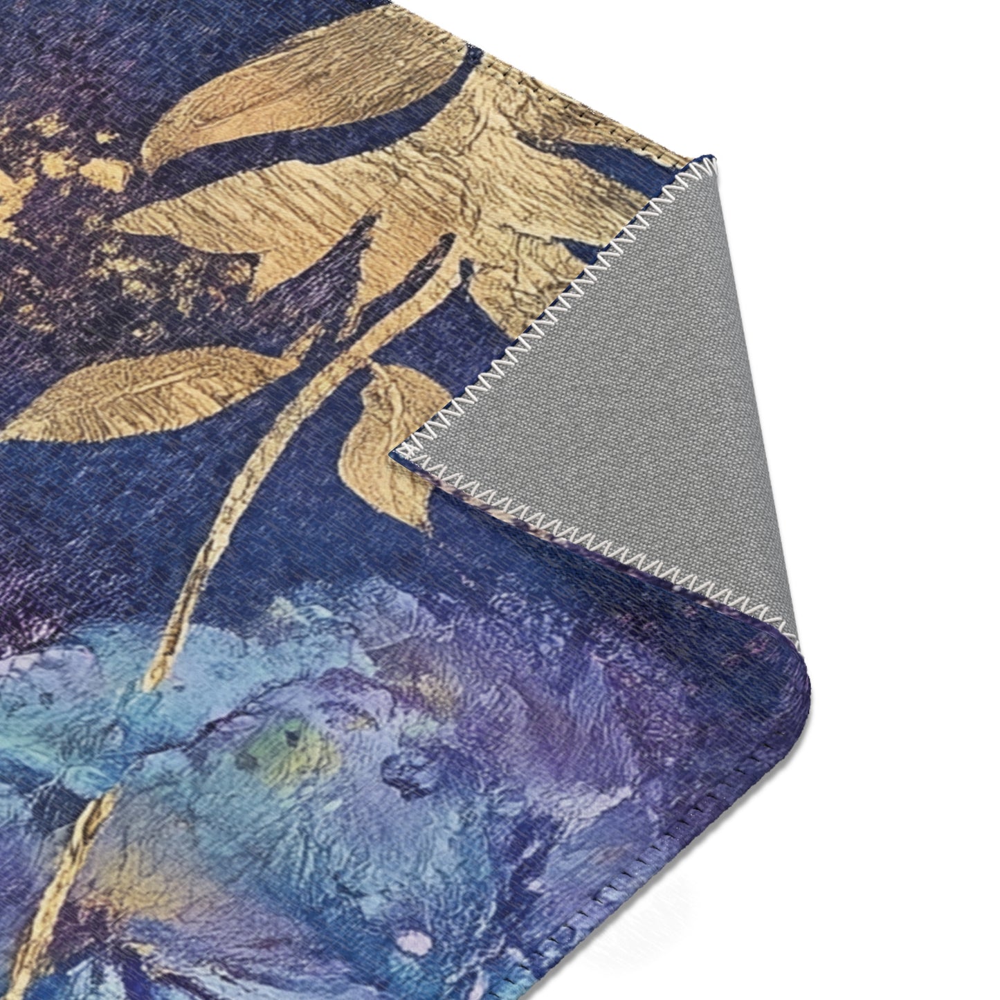 Modern Boho Floral Purple Area Rug, Funky, Colorful, & Unique Area Rugs, Custom Print Rug Bathmat, 3 Sizes - 24x36 in, 36x60 in and 48x72 in