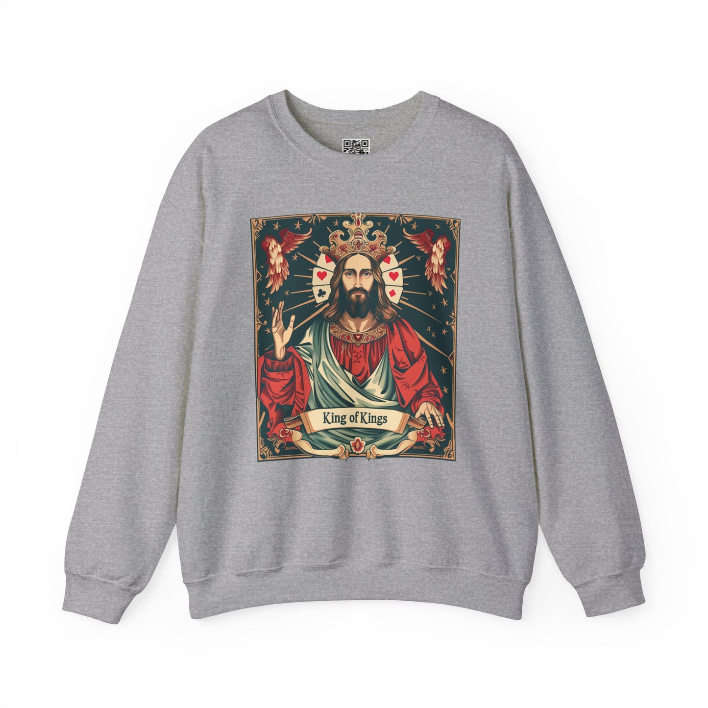 King of Kings Unisex Heavy Blend Crewneck Sweatshirt, Christian Merch, Christian Streetwear, Ministry Shirt, Faith Based Shirt, Jesus Apparel