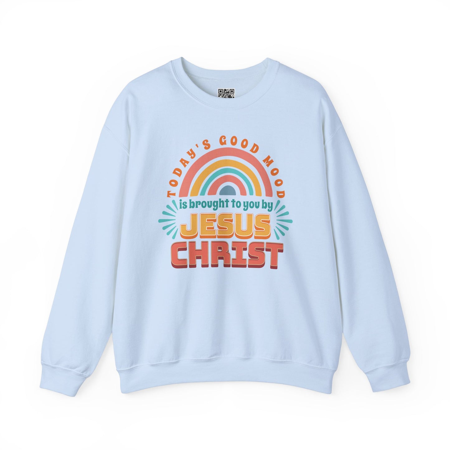 Today's Good Mood is Brought to you by Jesus Christ Unisex Heavy Blend Crewneck Sweatshirt, Christian Merch, Christian Streetwear, Ministry Shirt, Faith Based Shirt, Jesus Apparel
